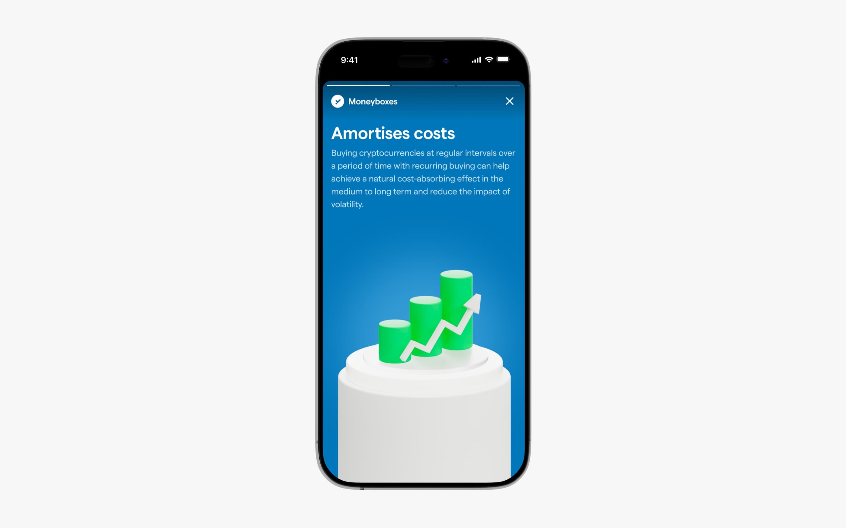 The Moneyboxes amortise-costs screen