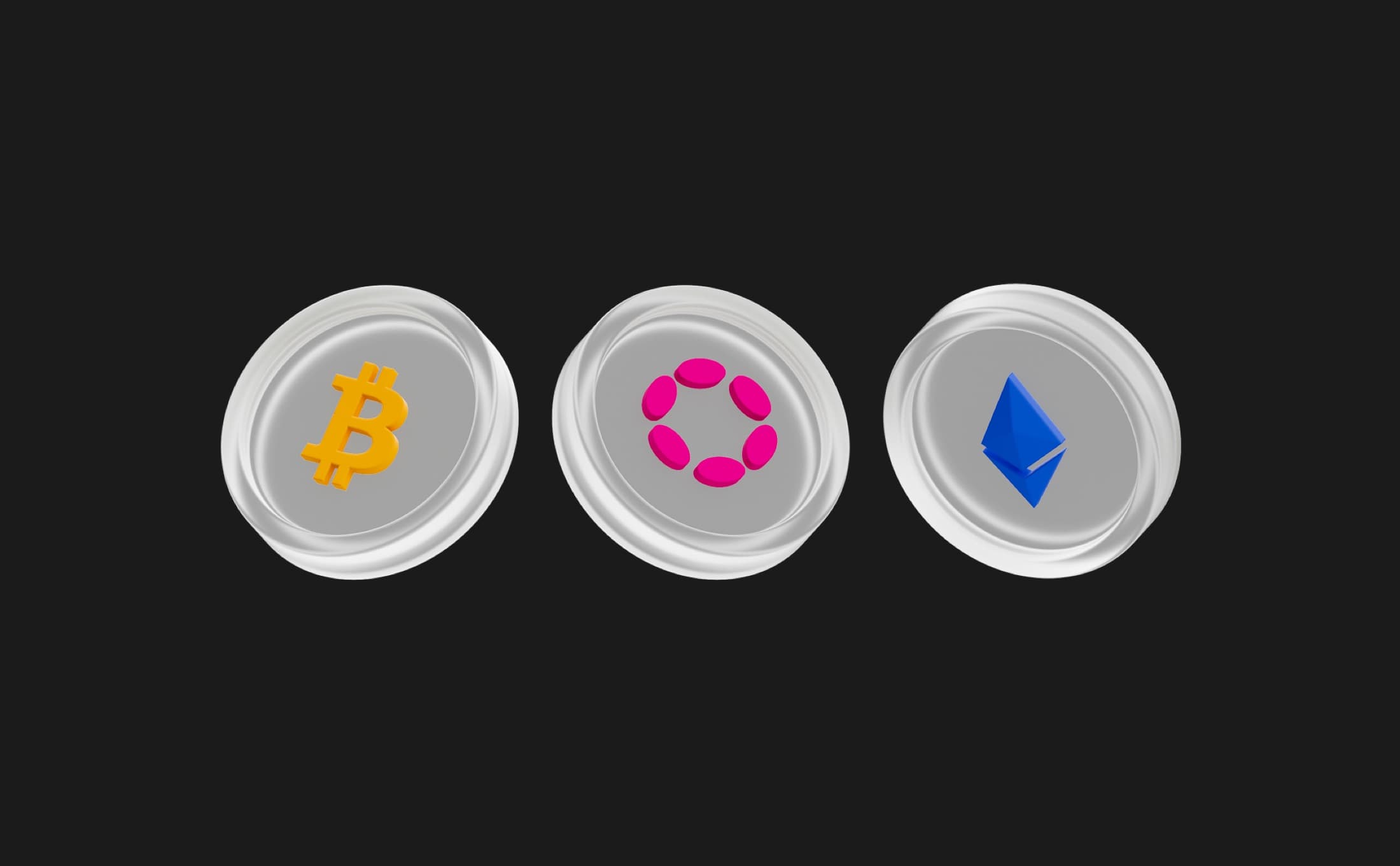 Supported crypto assets — Bitcoin, Polkadot, Ethereum