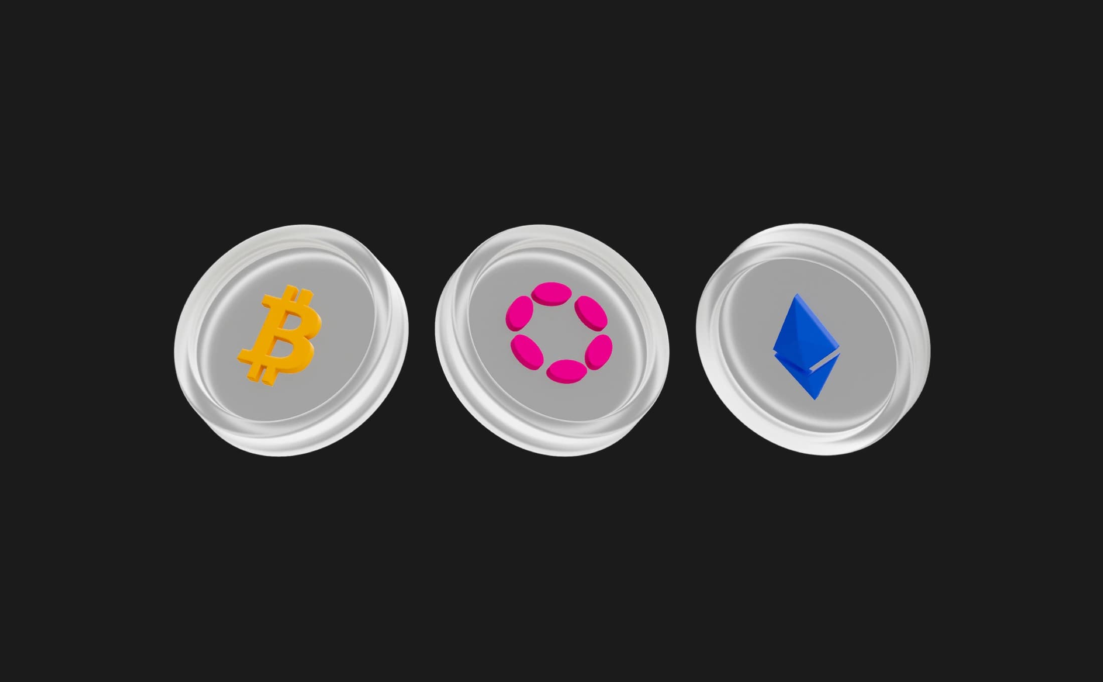 Supported crypto assets — Bitcoin, Polkadot, Ethereum