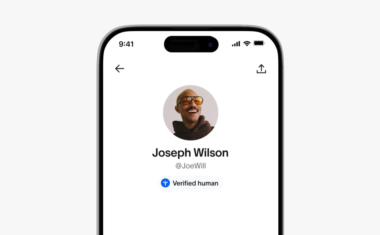 Verified profile screen in World Chat