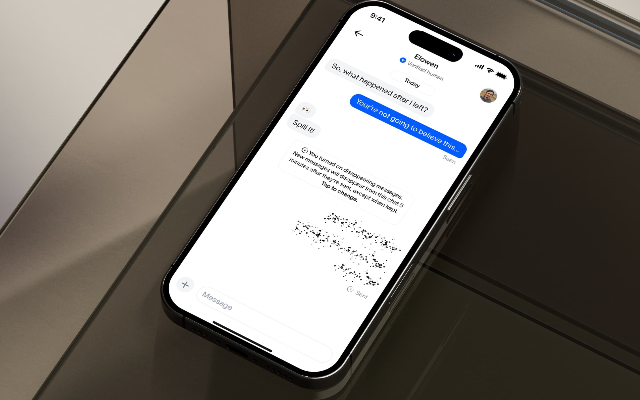 Sharing photos in a World Chat conversation