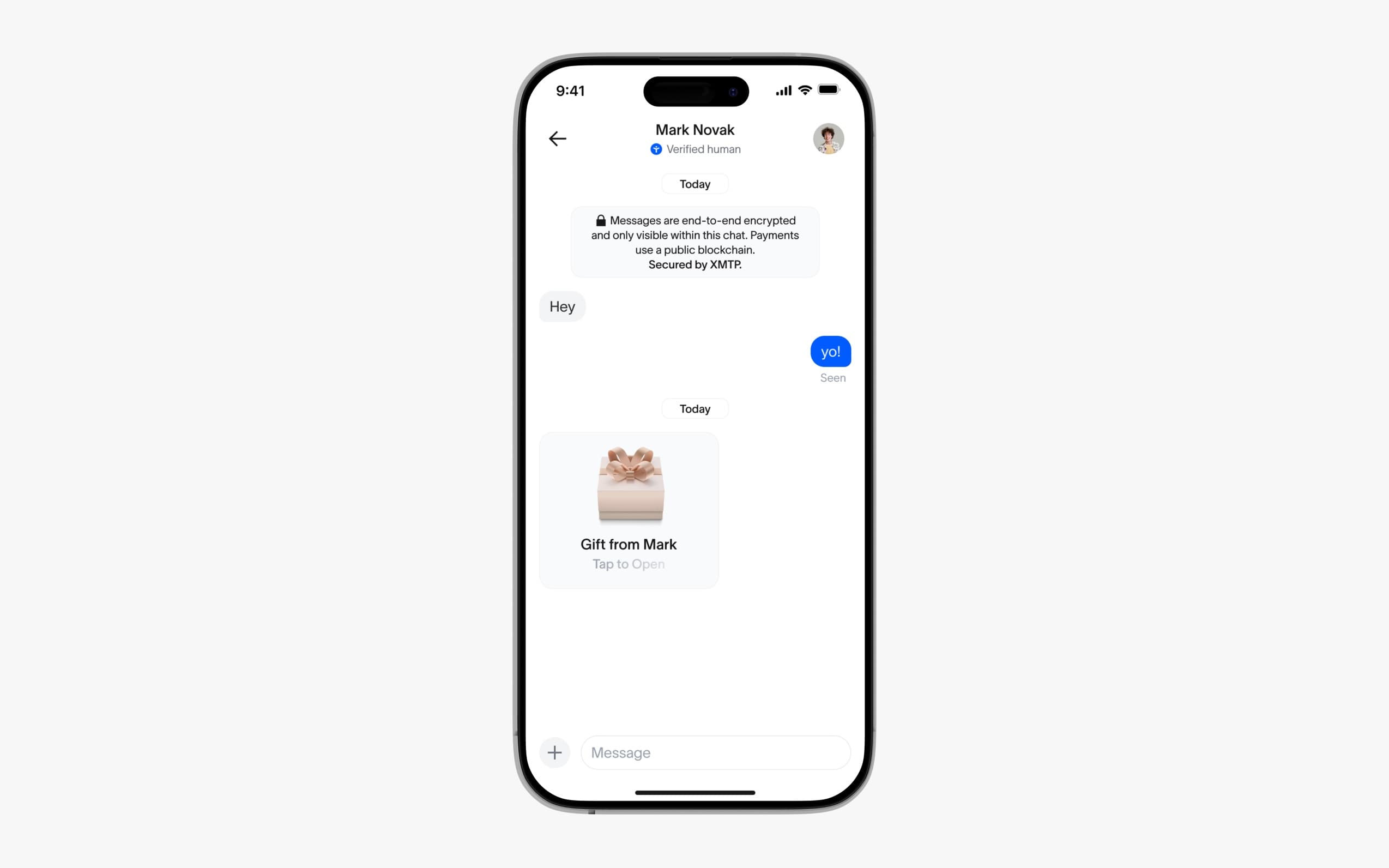 Transaction messages in a conversation thread